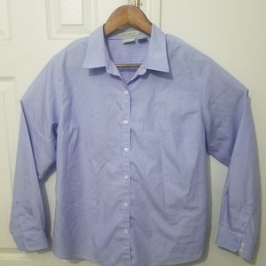 L.L. Bean Women's Stripe Button Long Sleeve Shirt